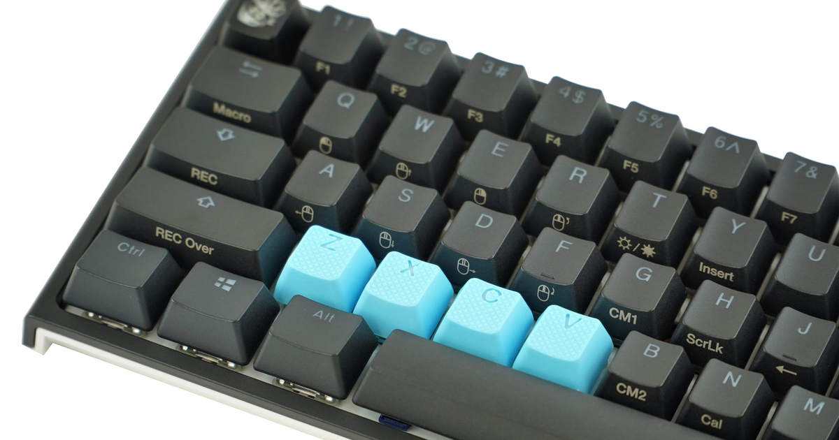 Tai-Hao Neon Blue Row 1 Backlit 4 Key OEM Profile TPR Rubber Keycap Se