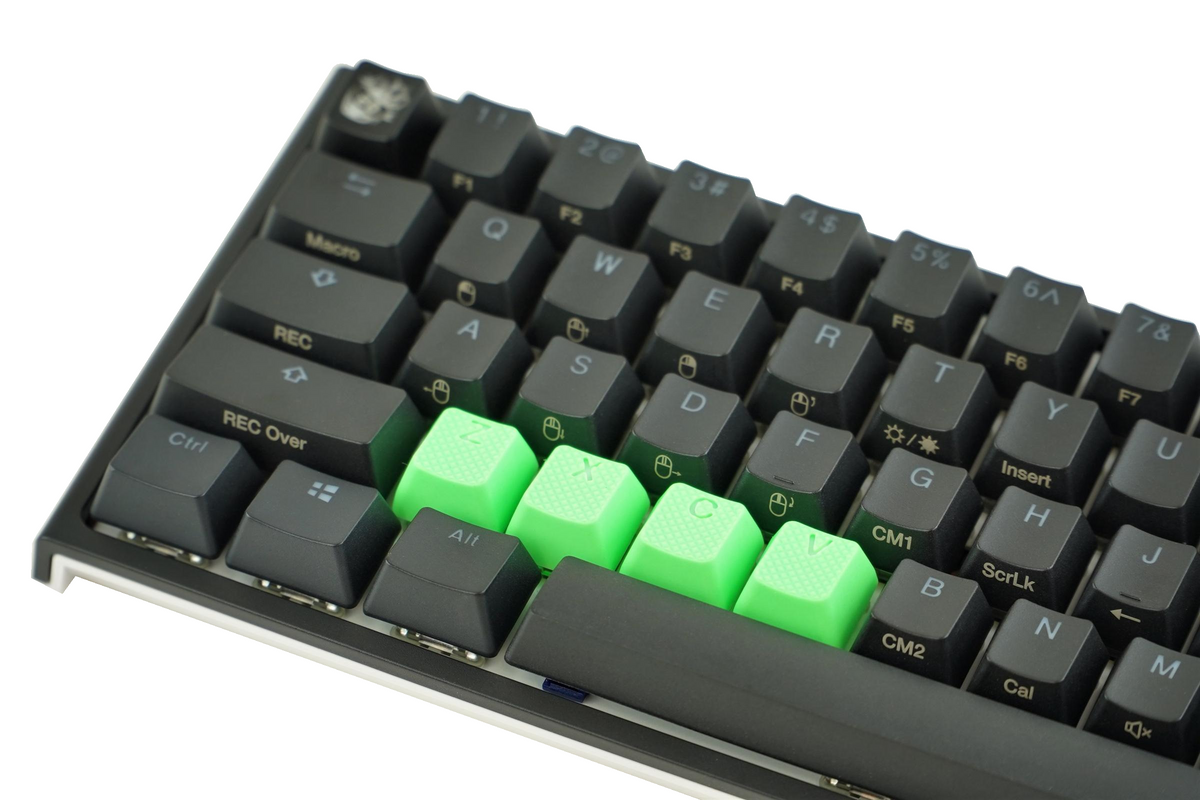 Tai-Hao Green Row 1 Backlit 4 Key OEM Profile TPR Rubber Keycap Tai-Hao Green Row 1 Backlit 4 Key OEM Profile TPR Rubber Keycap