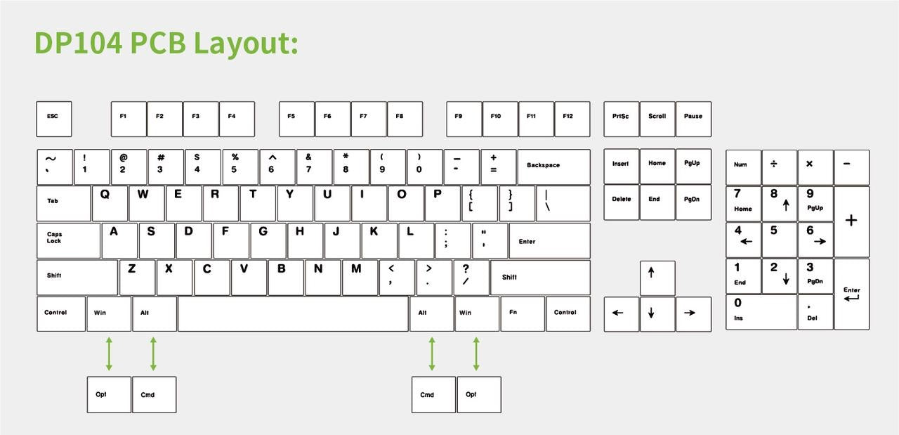 Ticktype DP104 Aluminum Wireless Keyboard MKTJU01MRO |77360|