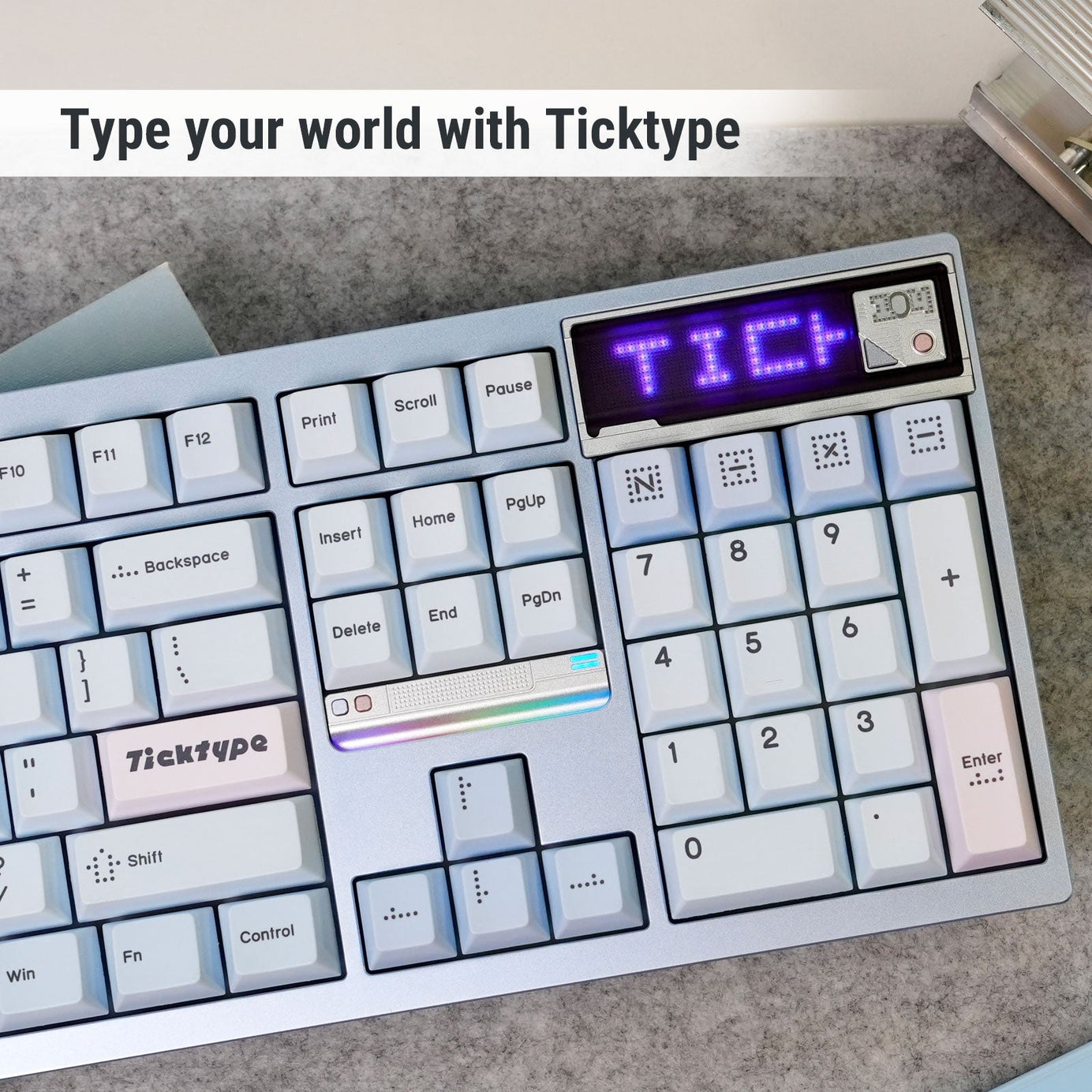 Ticktype DP104 Aluminum Wireless Keyboard MKTJU01MRO |77371|