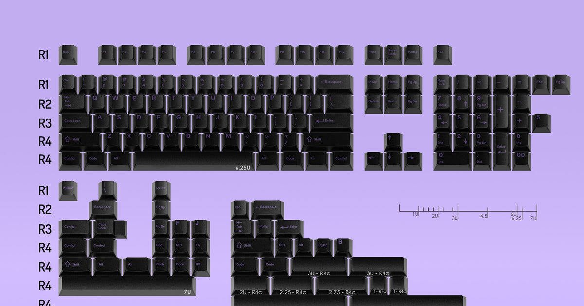 GMK x Glarses Purple on Black (POB) CYL Profile Double Shot ABS Keycap