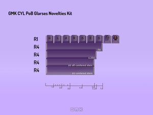 GMK x Glarses Purple on Black (POB) * CYL Profile Double Shot ABS Keycap Set MK6O1P1MZC |26632|