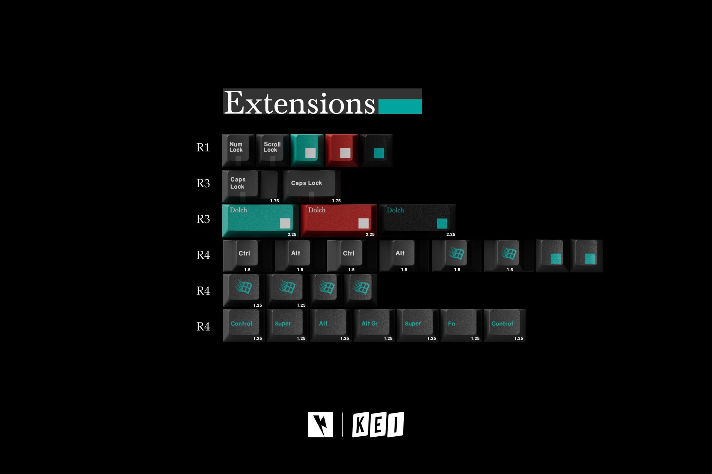 Key Kobo Dolch Cadet * Cherry Profile ABS Keycap Set MK6841UTEE |26647|