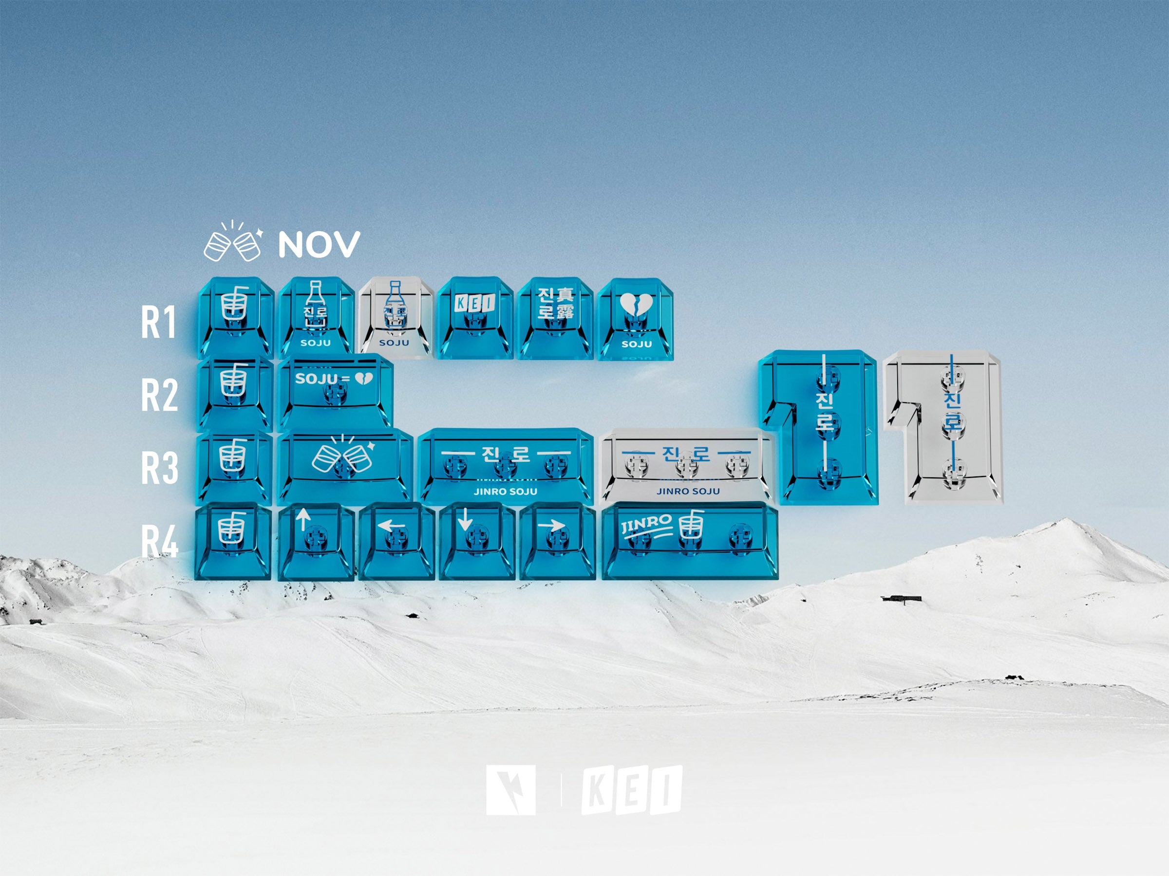 Key Kobo Soju Blue Keycap Set MK5E0XHE43 |26658|