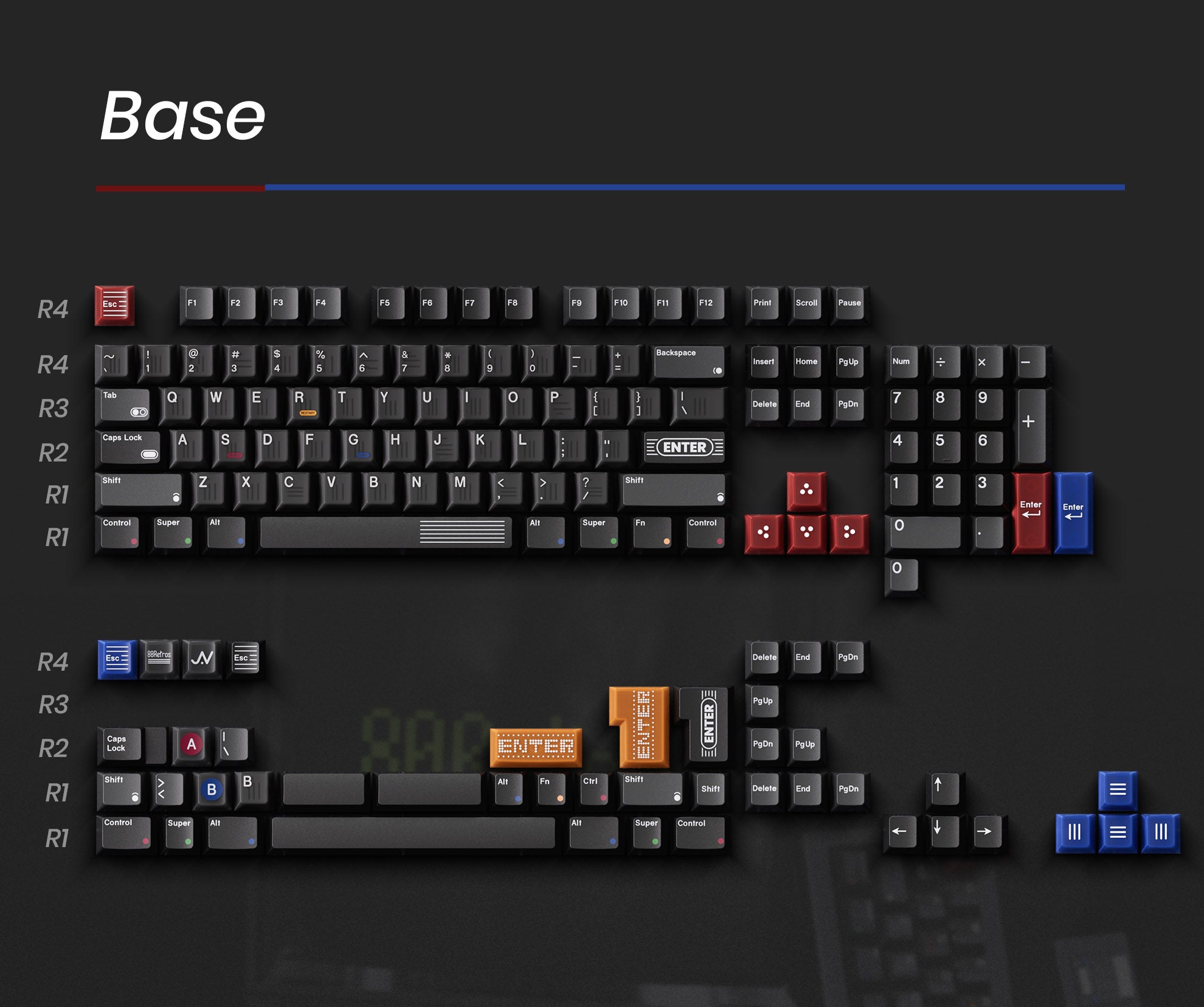 80Retros Game 1989 Black Translucent * Keycap Set MKY1PT8M4E |0|