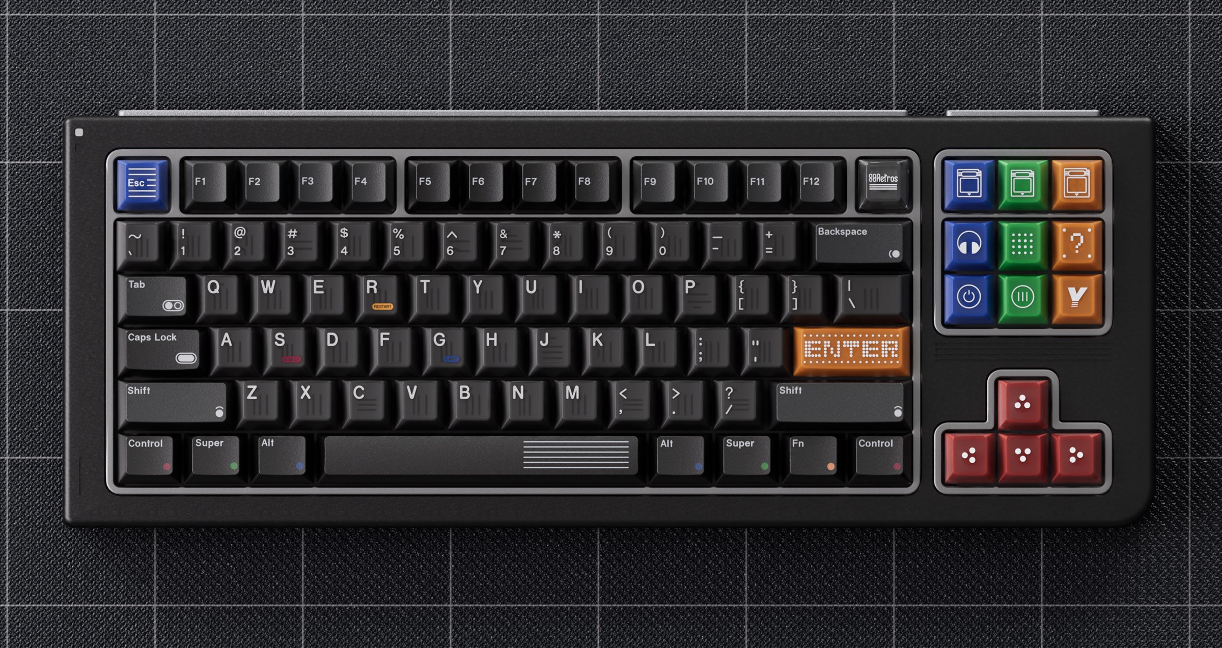 80Retros Game 1989 Black Translucent Keycap Set – Mechanical Keyboards