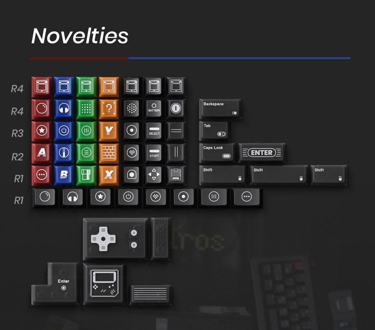 80Retros Game 1989 Black Translucent * Keycap Set MKY1PT8M4E |26717|