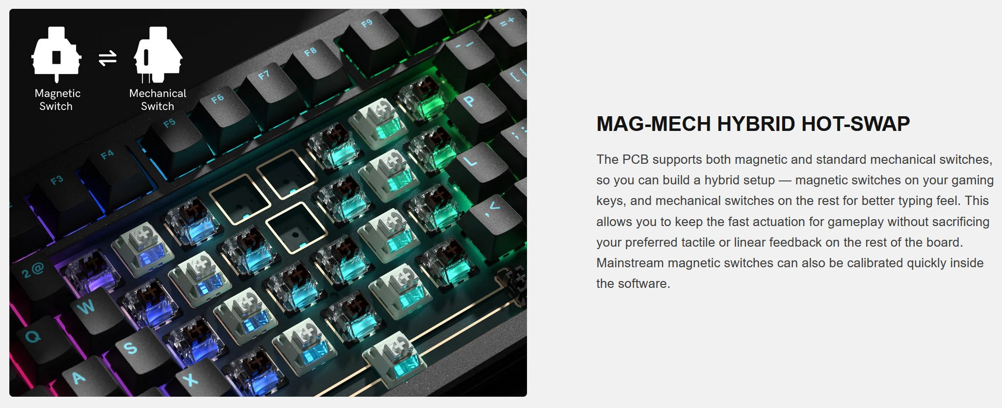 Womier SK75 TMR Magnetic 8K Aluminum Wireless RGB Keyboard MK72VX3L6T |77652|