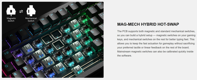 Womier SK75 TMR Magnetic 8K Aluminum Wireless RGB Keyboard MK72VX3L6T |77652|