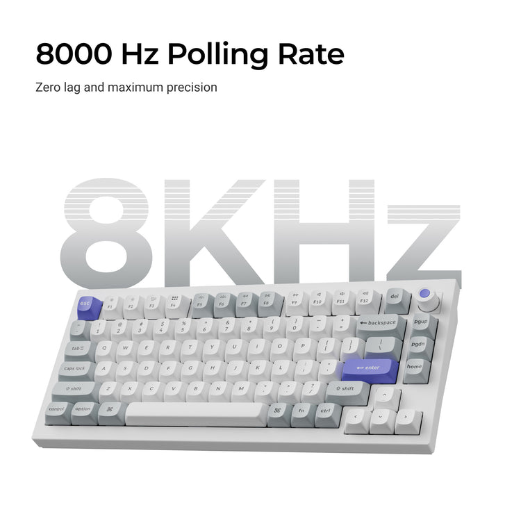 Keychron Q1 HE 8K * Aluminum 75% Hotswap RGB Keyboard MKCC0J25XT |77703|