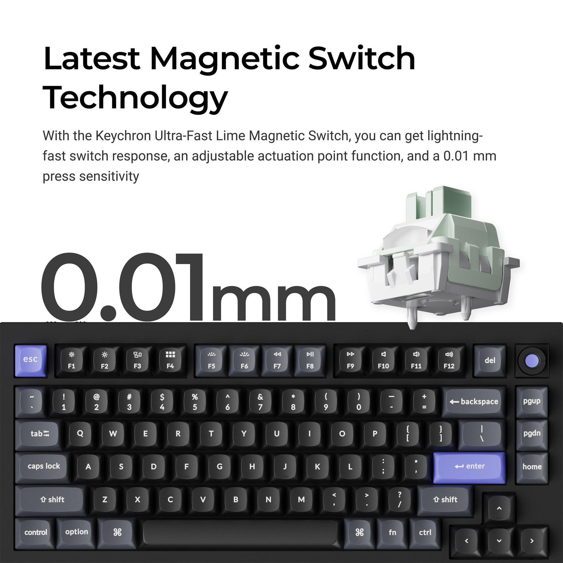 Keychron Q1 HE 8K * Aluminum 75% Hotswap RGB Keyboard MKCC0J25XT |77702|