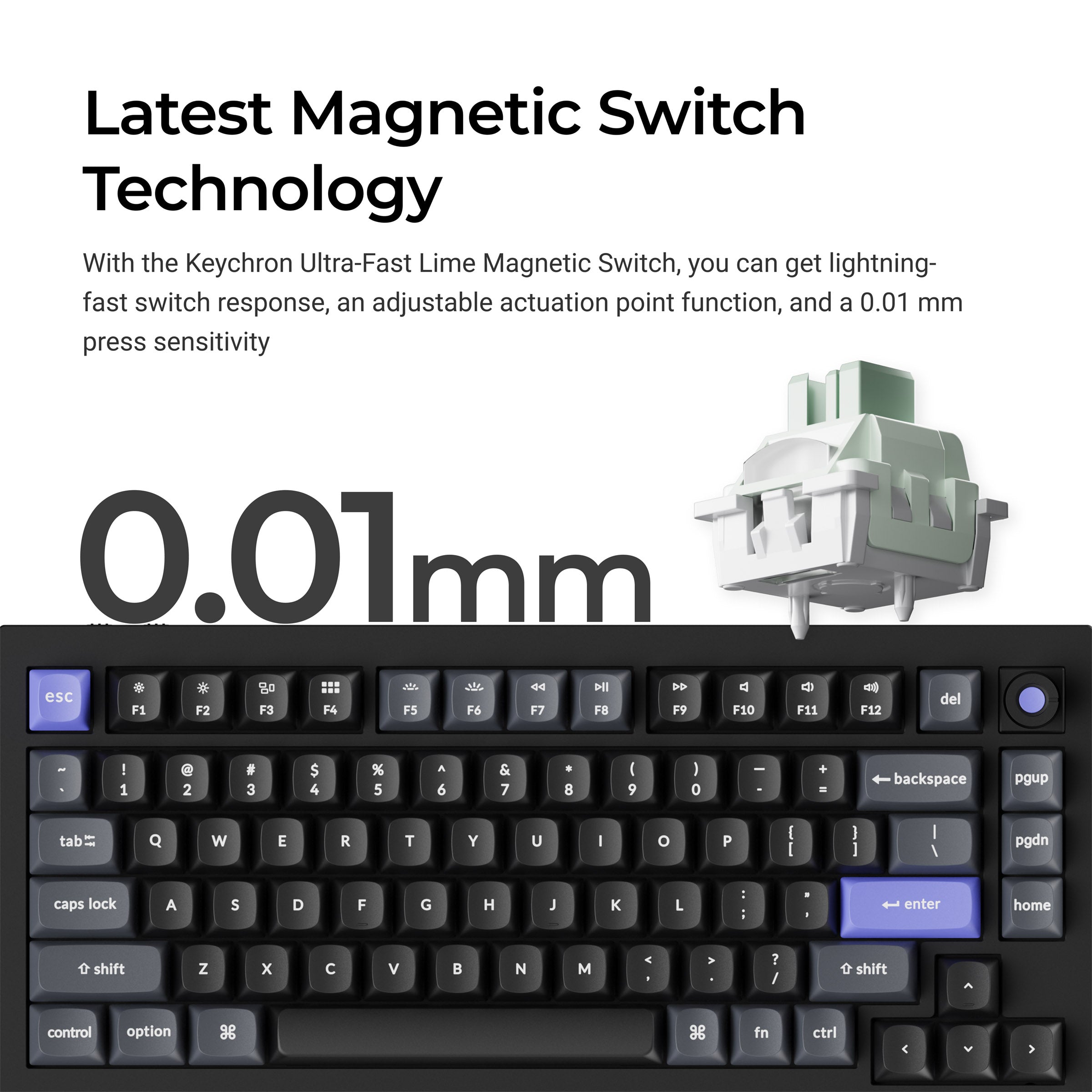 Keychron Q1 HE 8K * Aluminum 75% Hotswap RGB Keyboard MKCC0J25XT |77702|