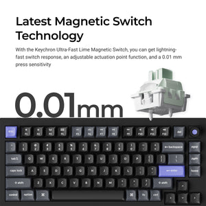 Keychron Q1 HE 8K * Aluminum 75% Hotswap RGB Keyboard MKCC0J25XT |77702|