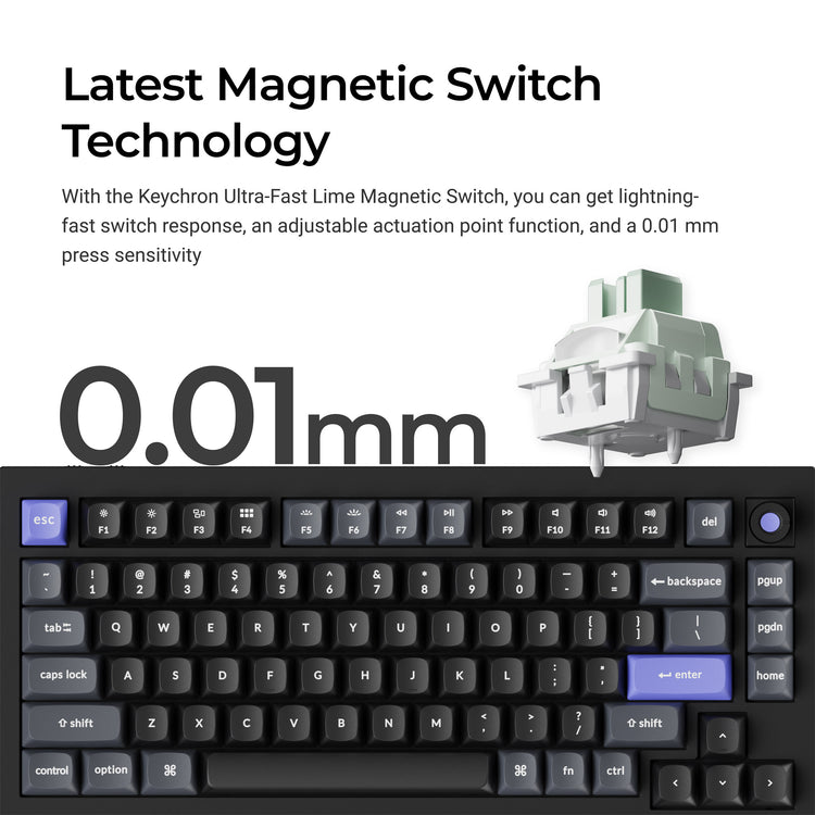 Keychron Q1 HE 8K * Aluminum 75% Hotswap RGB Keyboard MKCC0J25XT |77702|