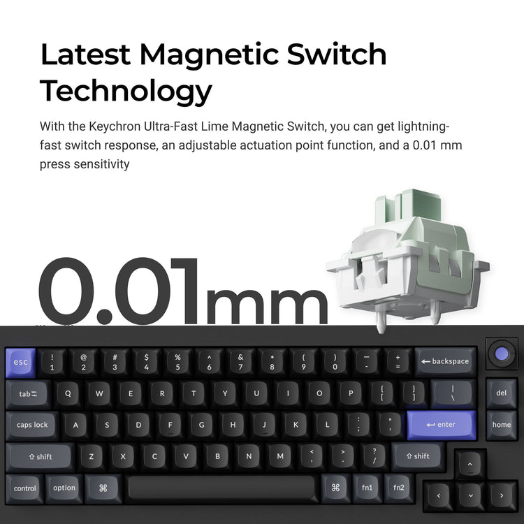 Keychron Q2 HE 8K Aluminum 65% Hotswap RGB Keyboard MKG4Q0GT22 |77720|