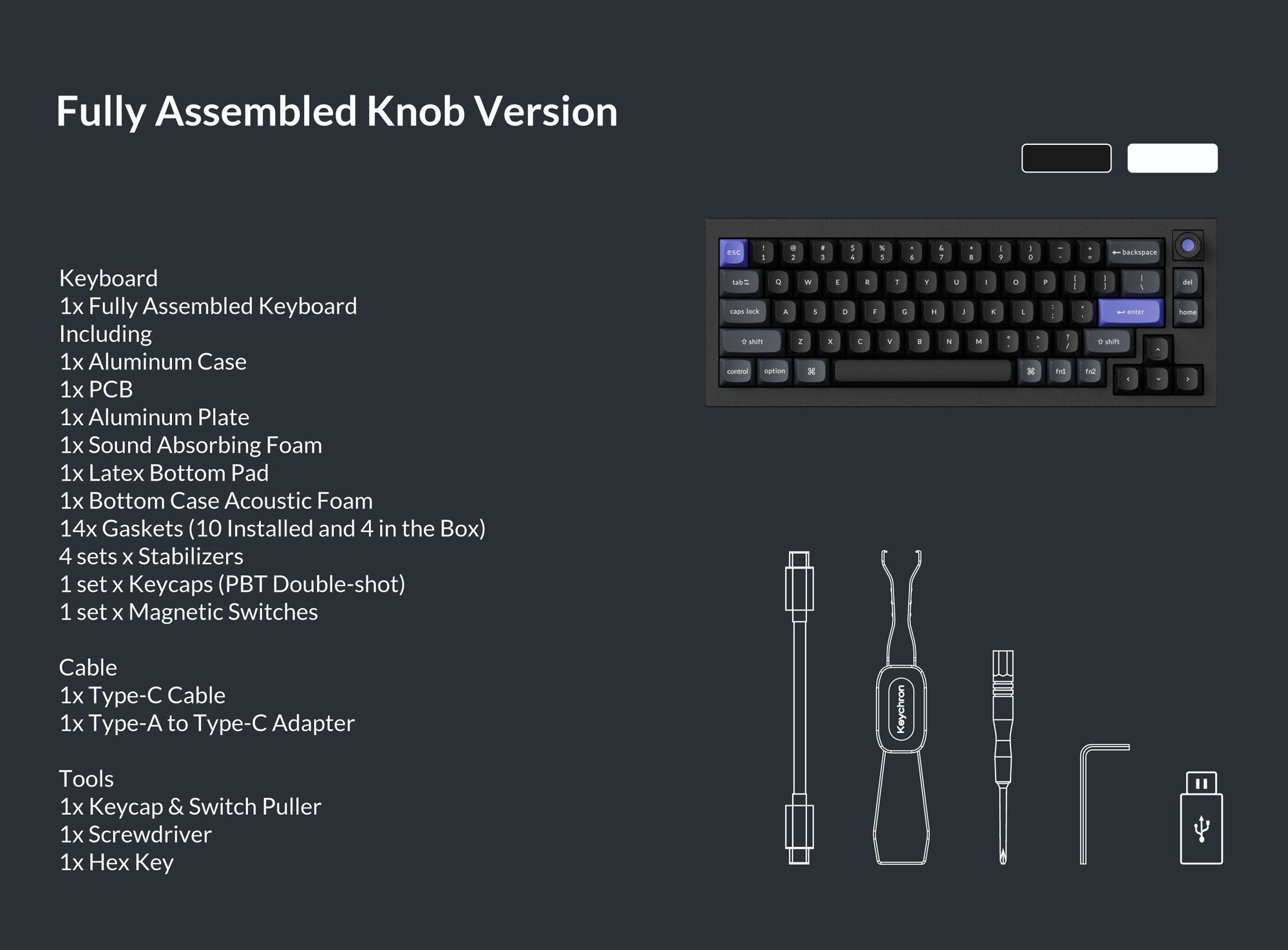Keychron Q2 HE 8K Aluminum 65% Hotswap RGB Keyboard MKG4Q0GT22 |77724|