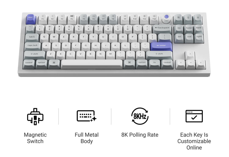 Keychron Q3 HE 8K * Aluminum TKL Hotswap RGB Keyboard MKMQE6ESHZ |77748|