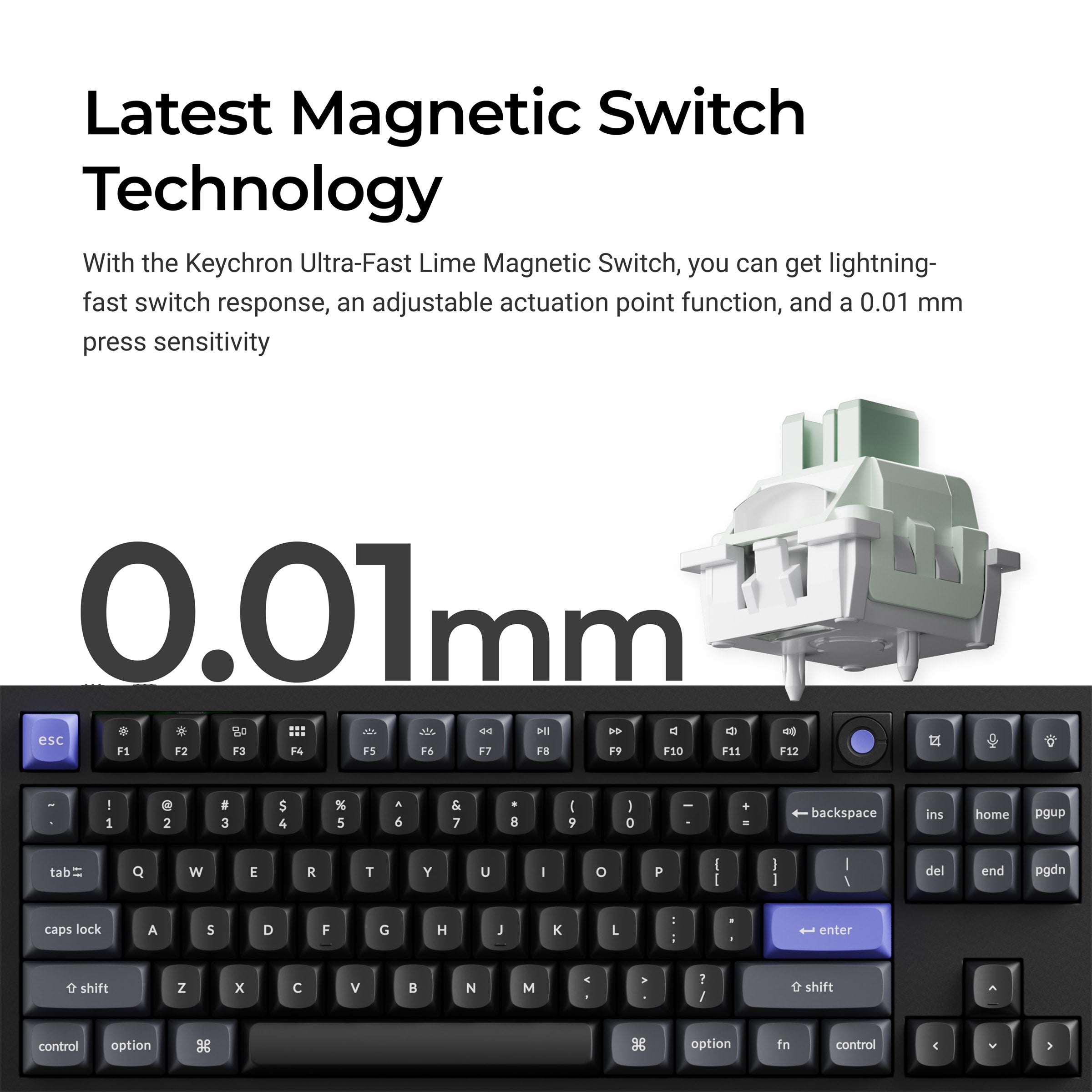 Keychron Q3 HE 8K * Aluminum TKL Hotswap RGB Keyboard MKMQE6ESHZ |77751|