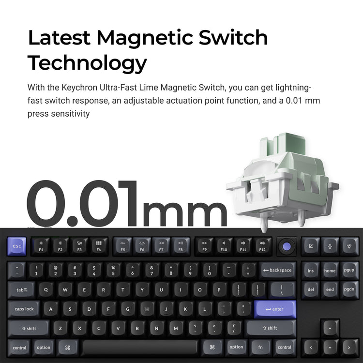 Keychron Q3 HE 8K * Aluminum TKL Hotswap RGB Keyboard MKMQE6ESHZ |77751|
