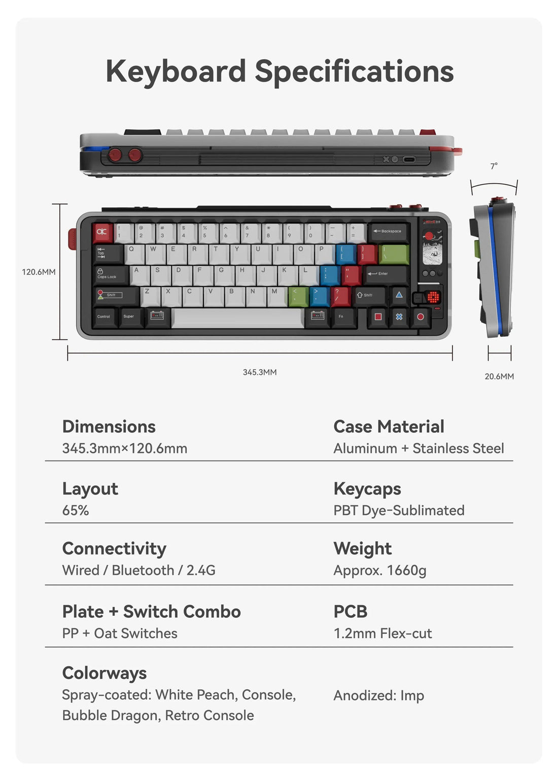 Qwertykeys QK65 Mk3 CNC Prebuilt Aluminum Keyboard