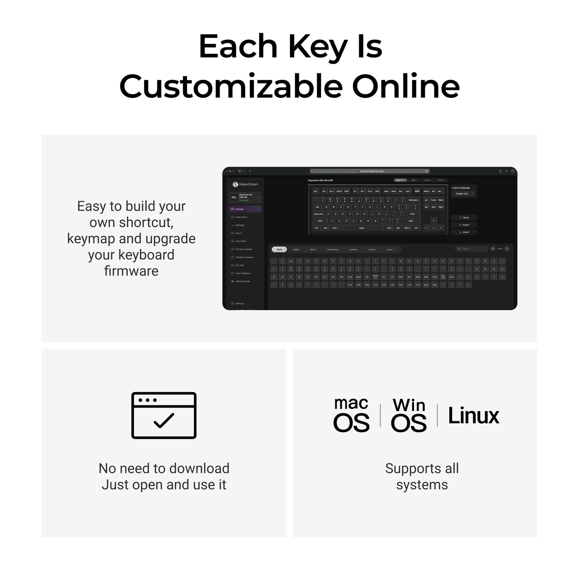 Keychron Q3 Ultra 8K TKL Keyboard MK0F0LFVY8 |78003|