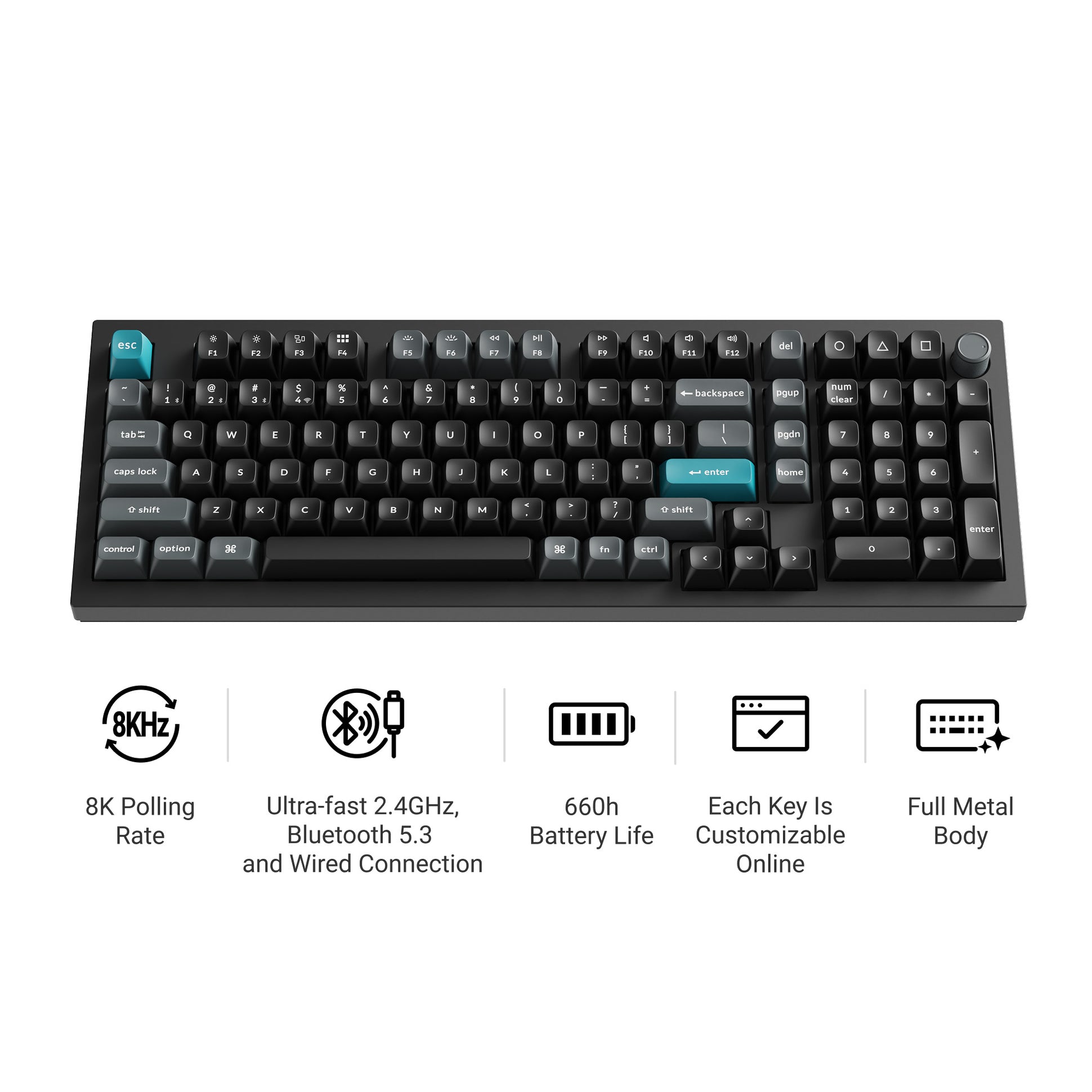 Keychron Q5 Ultra 8K * Aluminum 96% Wireless Keyboard MKS8I1WKM0 |78720|