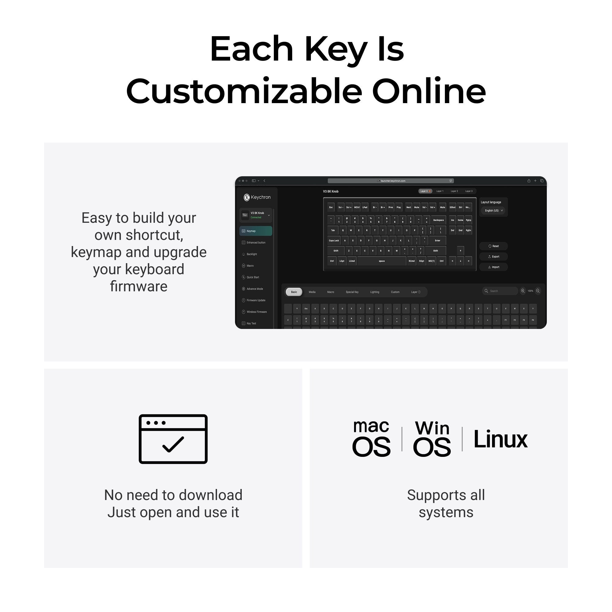 Keychron V3 8K Keyboard MK00Y2BYBQ |78826|