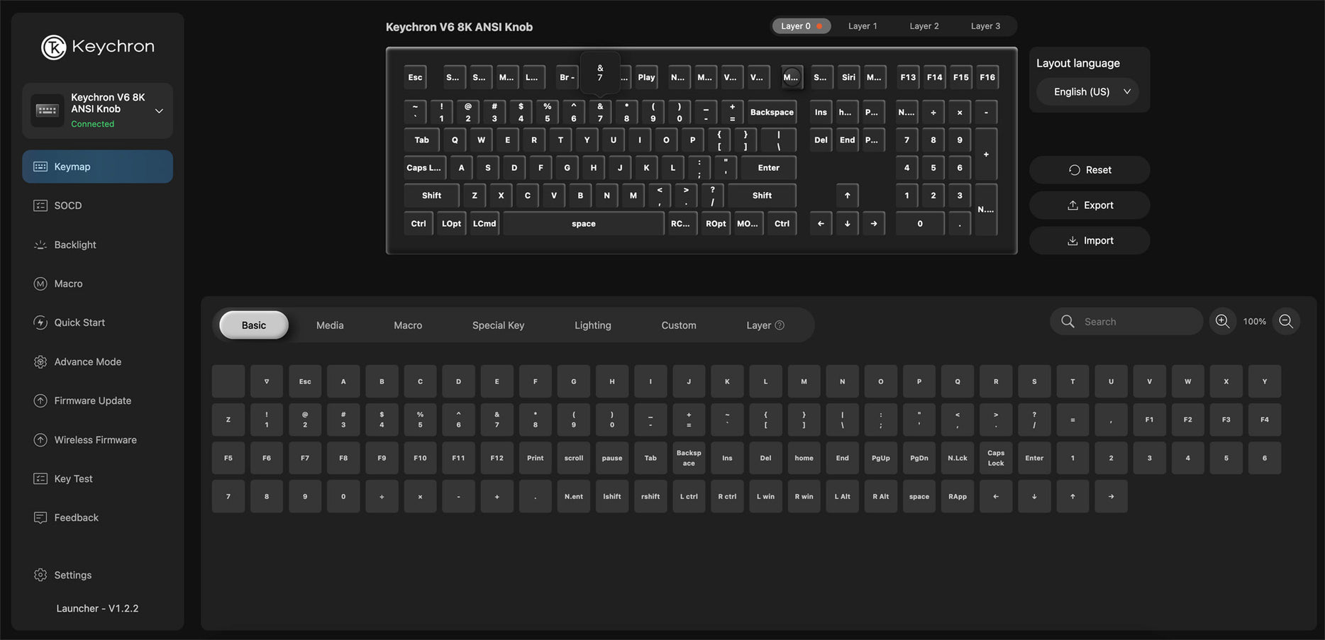 Keychron V6 8K RGB Keyboard MKE1DN41TA |78918|