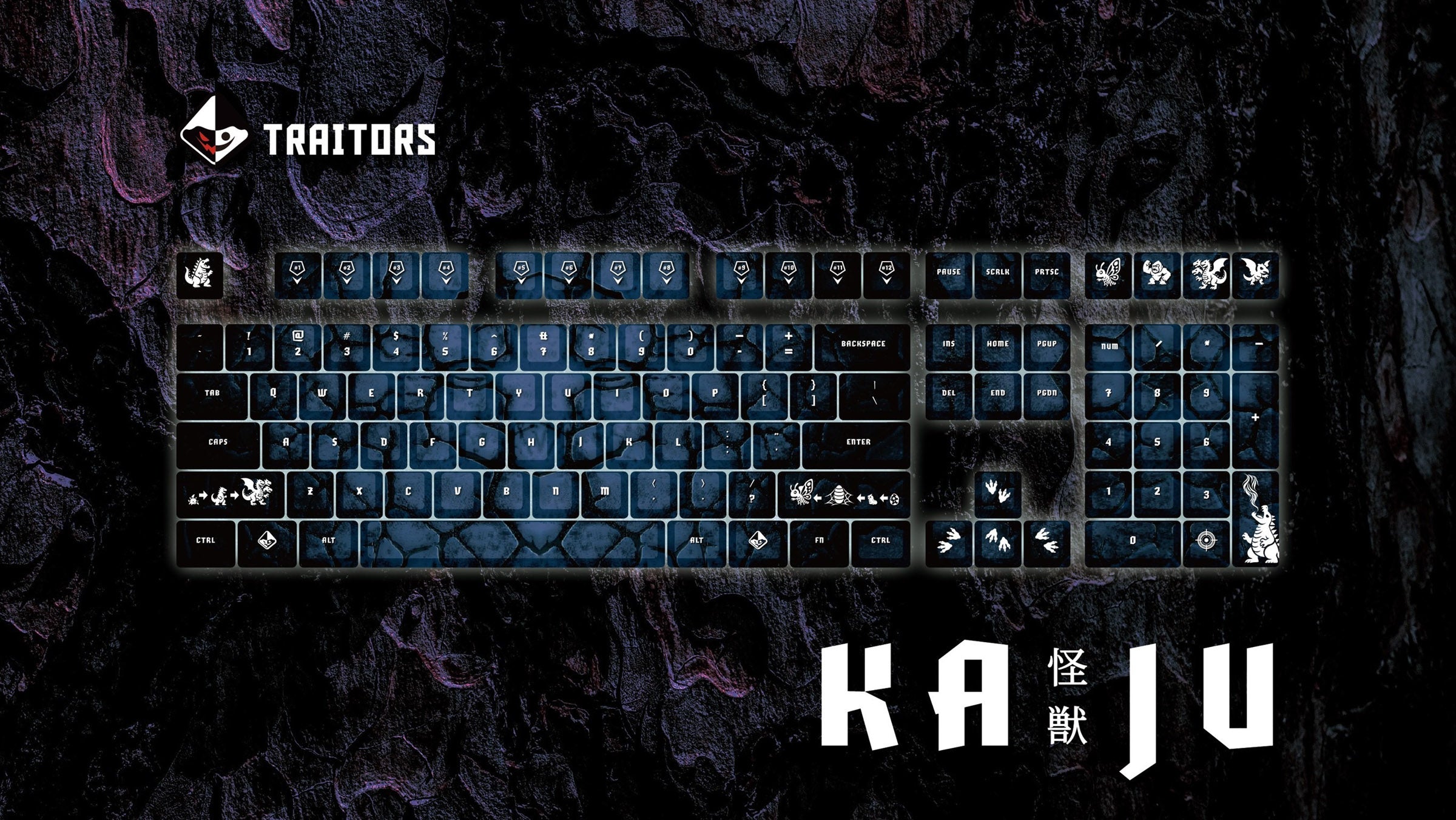 Traitors Kaiju 108 Key Cherry Profile PBT Keycap Set MKDWMJTTZ0 |0|