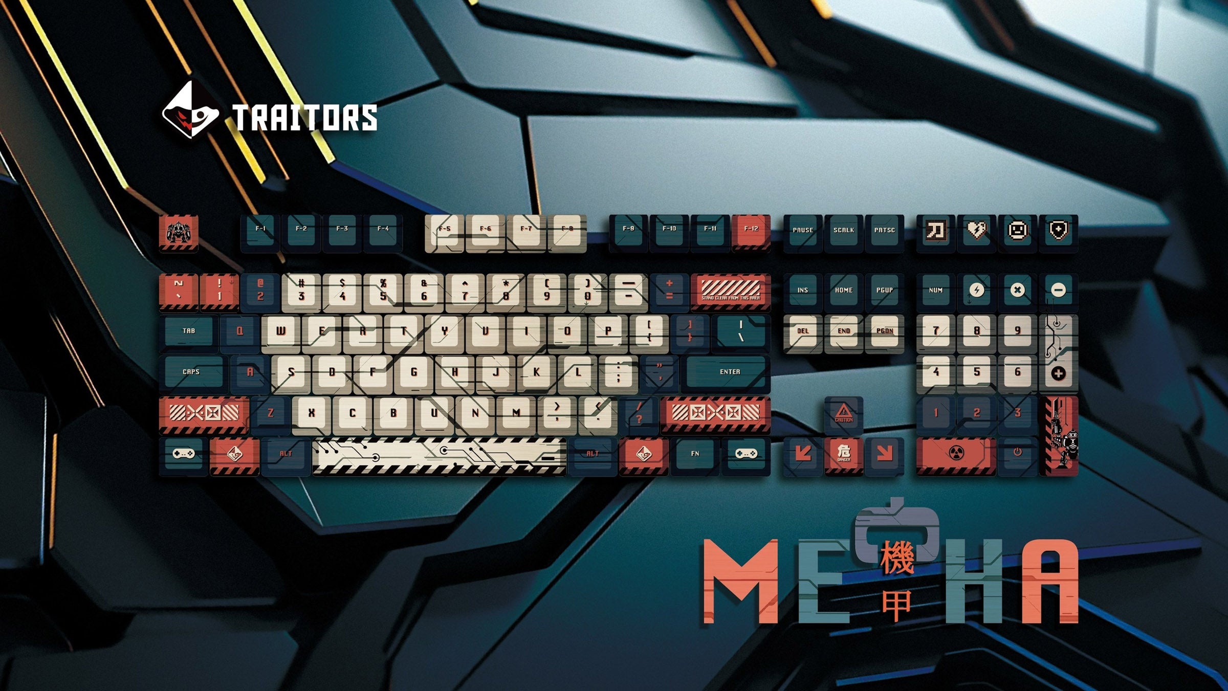 Traitors Mecha 108 Key Cherry Profile PBT Keycap Set MKSHPUXZCF |0|