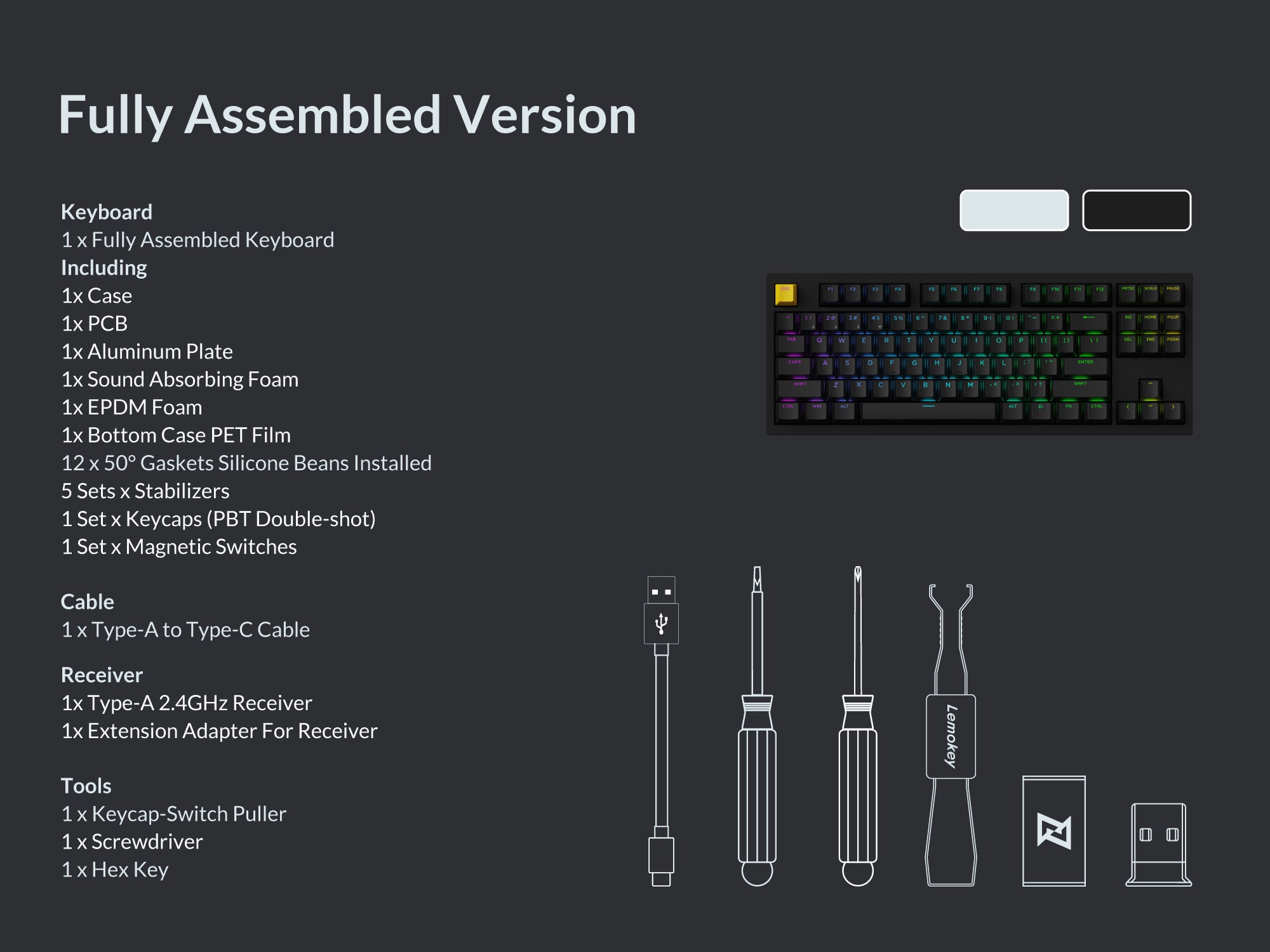 Lemokey P3 HE Wireless Keyboard MKV9JU1CVU |78203|