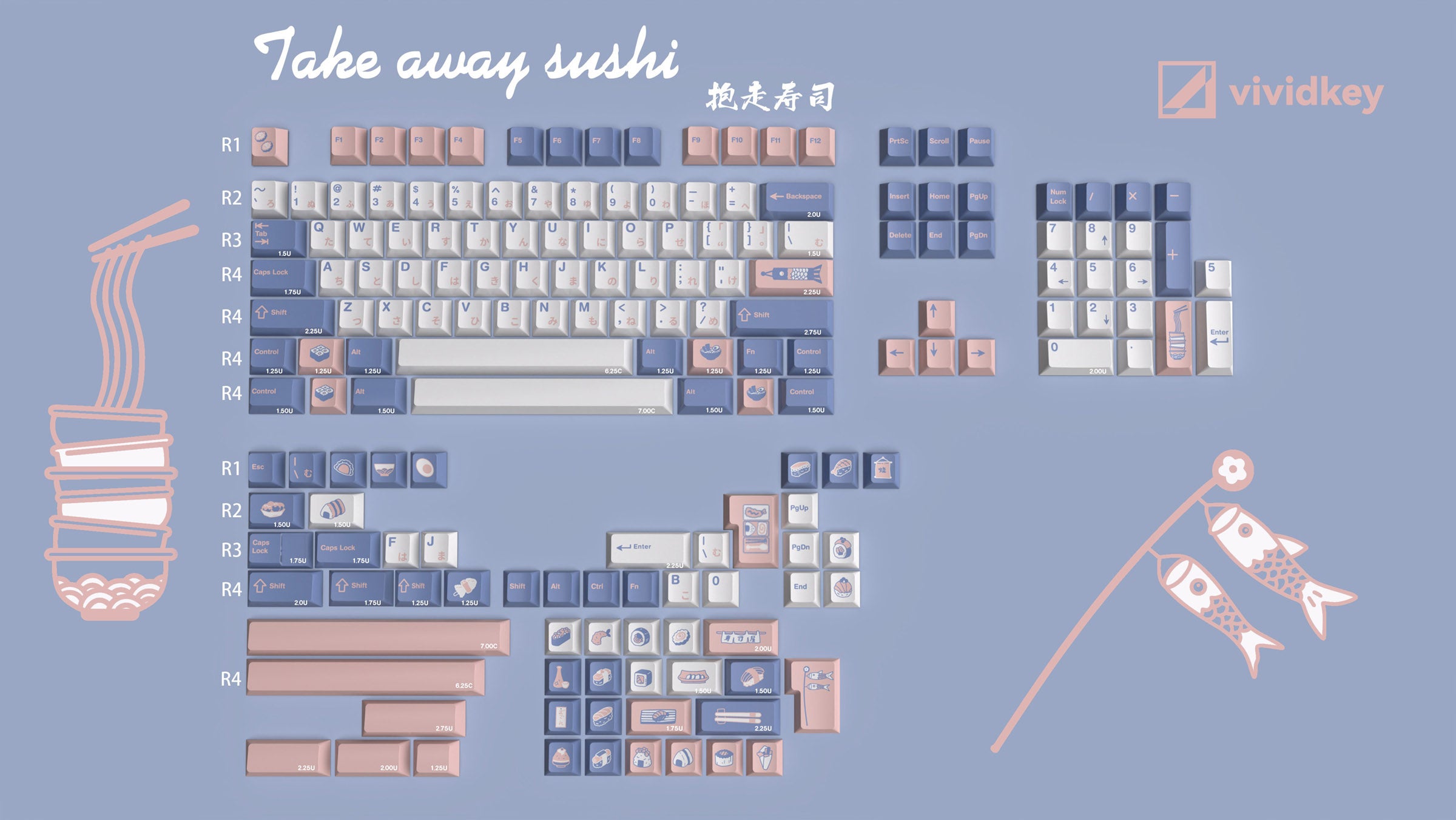 Vividkey Take Away Sushi Keycap Set MK3SA691R3 |0|