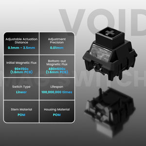 Womier SK75 TMR Magnetic 8K Aluminum Wireless RGB Keyboard MKOTK64VHU |78377|