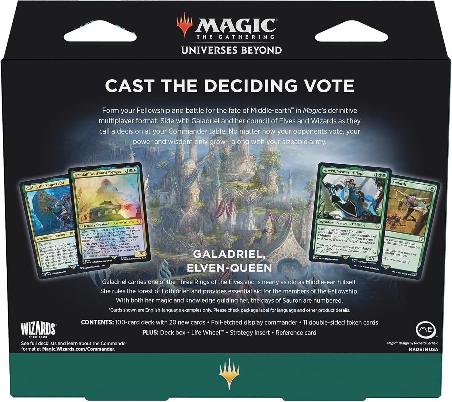 Magic the Gathering Lord of the Rings Tales of Middle Earth Commander Deck Elven Council MKK52BE3HM |78501|