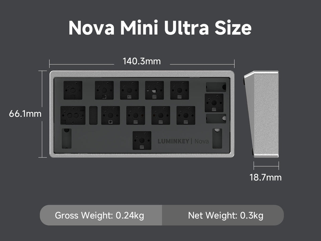 Luminkey Nova Mini Ultra * Aluminum Barebones Wireless Macro Pad MK0TEBJEOZ |78532|