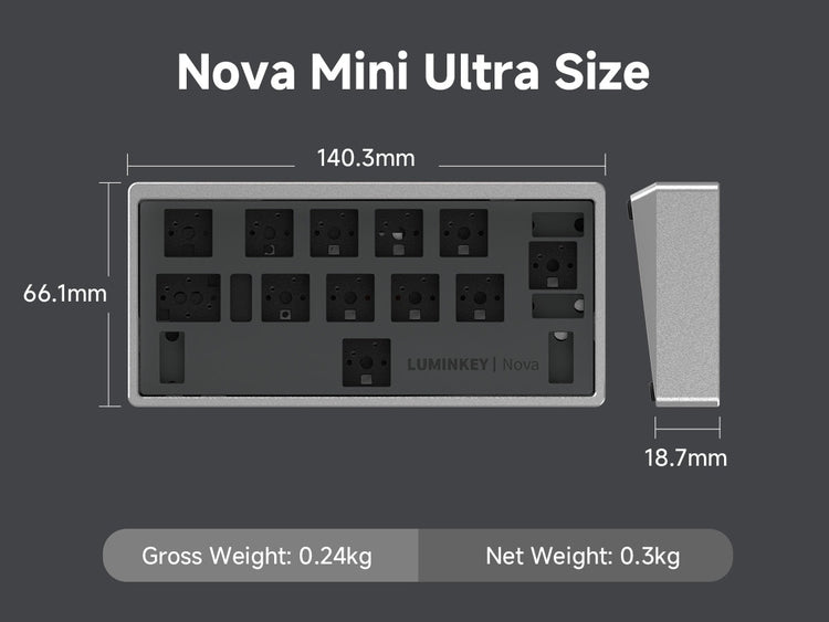 Luminkey Nova Mini Ultra * Aluminum Barebones Wireless Macro Pad MK0TEBJEOZ |78532|