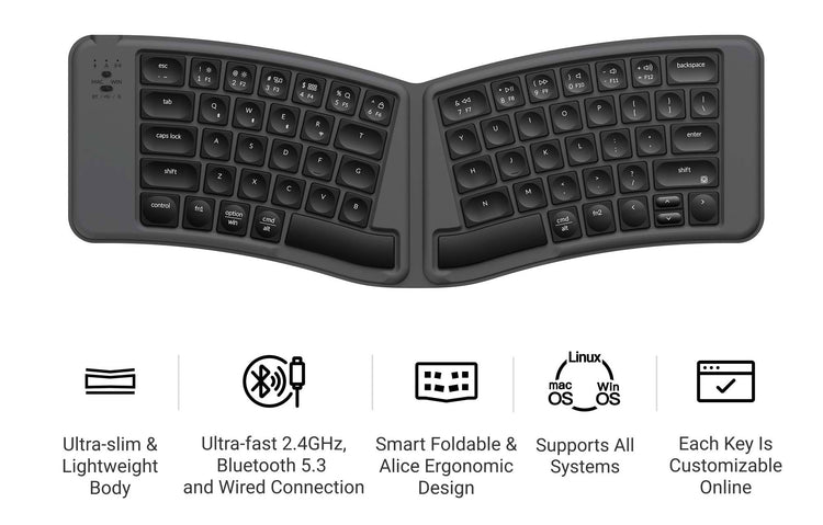 Keychron B11 Pro 65% Wireless Low Profile Foldable Keyboard MKXASUR94T |78660|