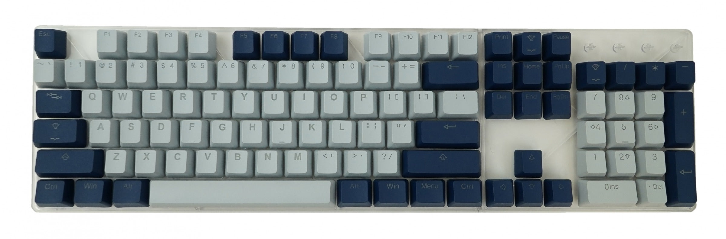 Tai-Hao 132 Key PBT Double Shot Backlit Keycap Set Cool Grey / Navy MK1BVSY023 |0|