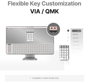 Leopold FC220TP Ash White Hotswap Wireless RGB Numpad Keyboard MKYQSWPPJK |78704|