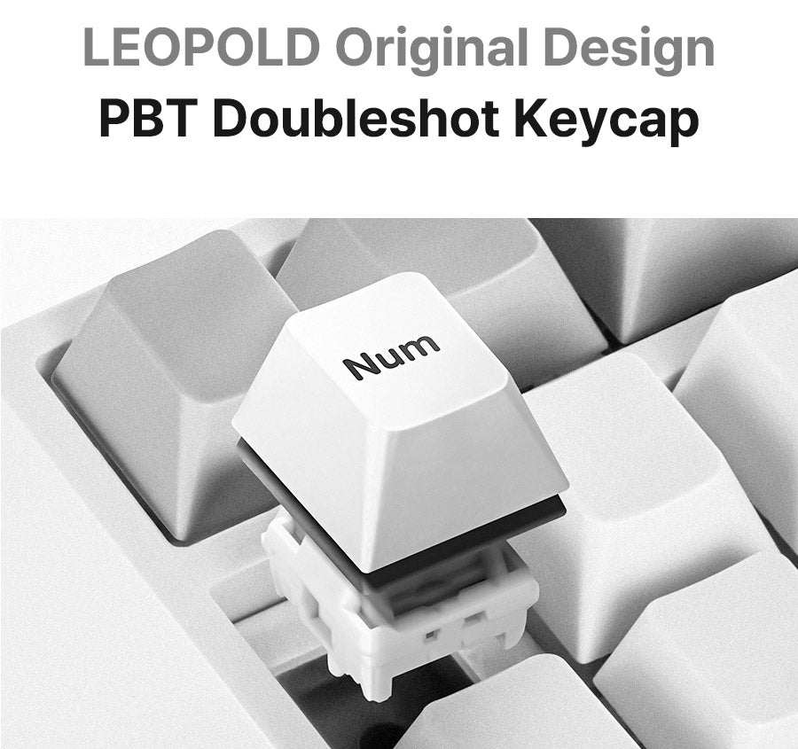 Leopold FC220TP Ash White Hotswap Wireless RGB Numpad Keyboard