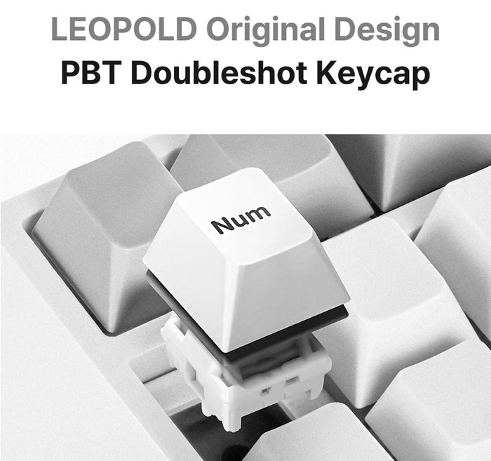 Leopold FC220TP Ash White Hotswap Wireless RGB Numpad Keyboard