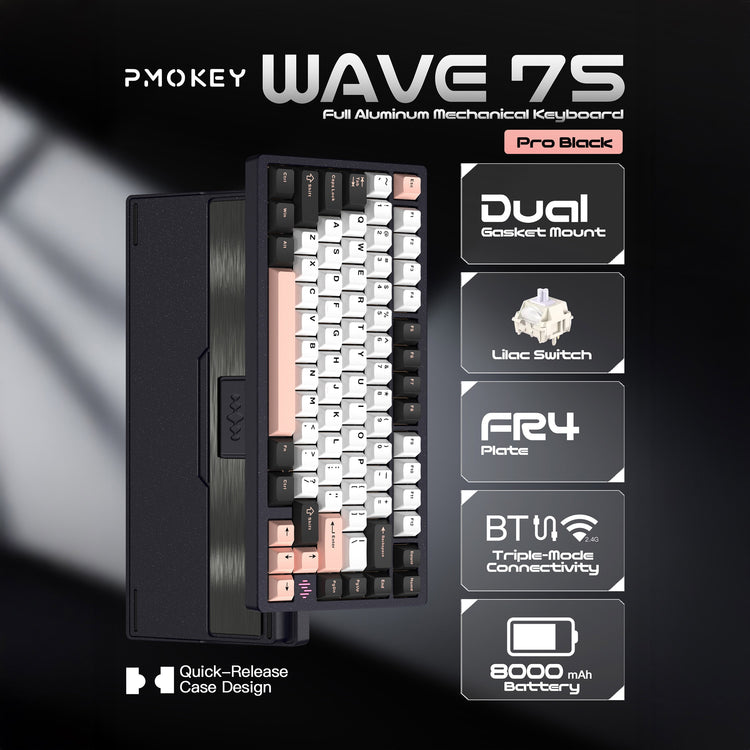 PMOKEY Wave 75 Pro * Aluminum Wireless Keyboard MKGL7W7XX8 |78755|