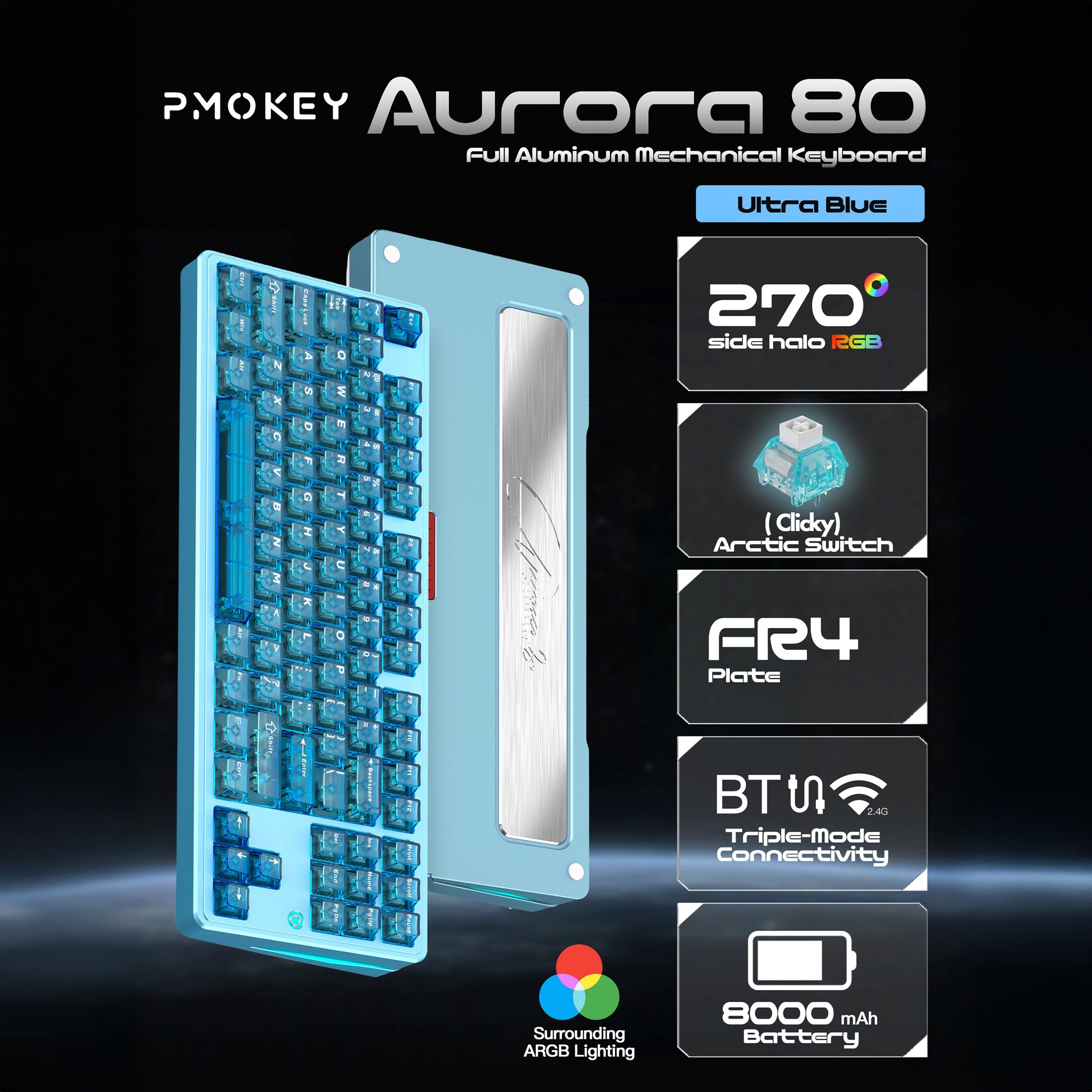 PMOKEY Aurora 80 Aluminum Wireless Keyboard keyboard image