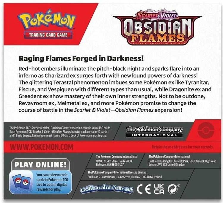 Pokemon Scarlet and Violet Obsidian Flames Booster Box MKEIZLOCU0 |78788|