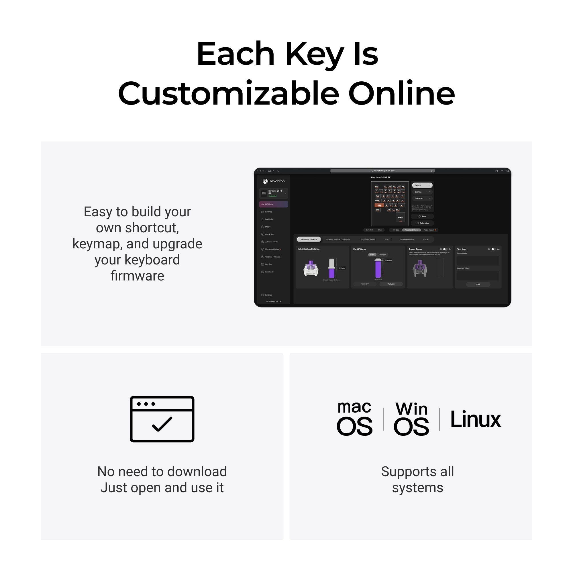 Keychron C0 HE One-Handed 8K Keyboard MKCI2ZNCSW |78793|