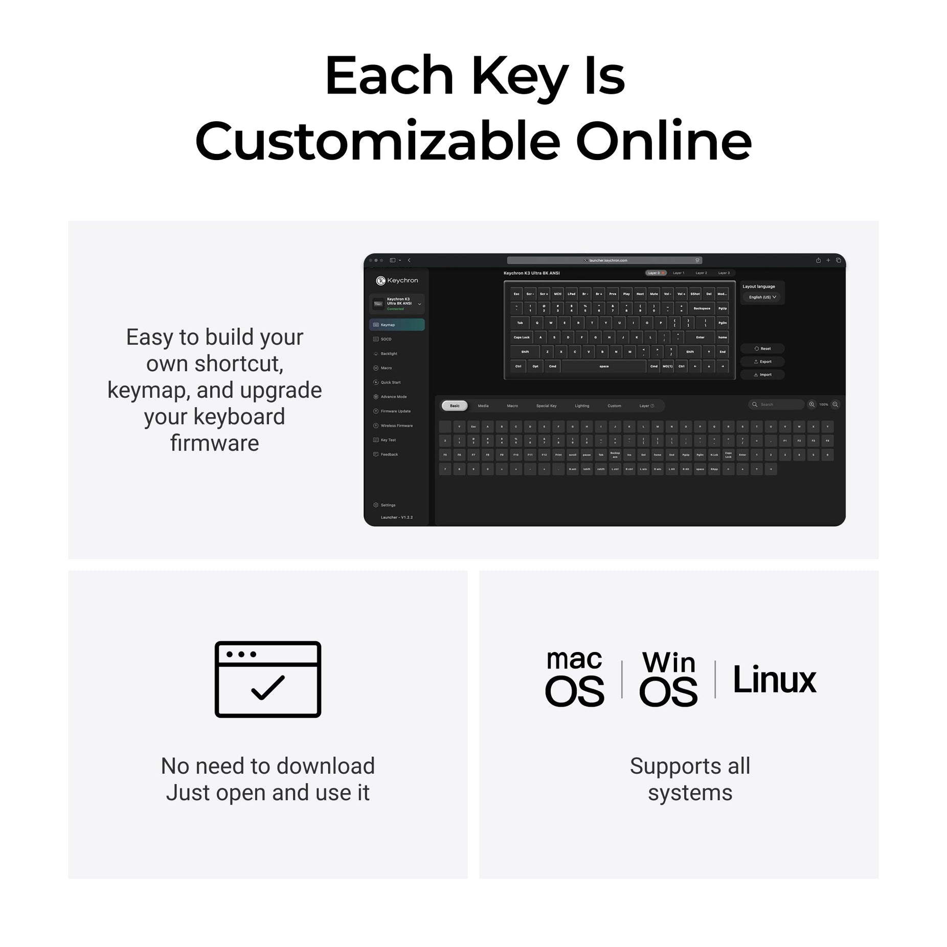 Keychron K1 Ultra 8K TKL Low Profile Wireless Keyboard MKFGSVTOQW |79965|