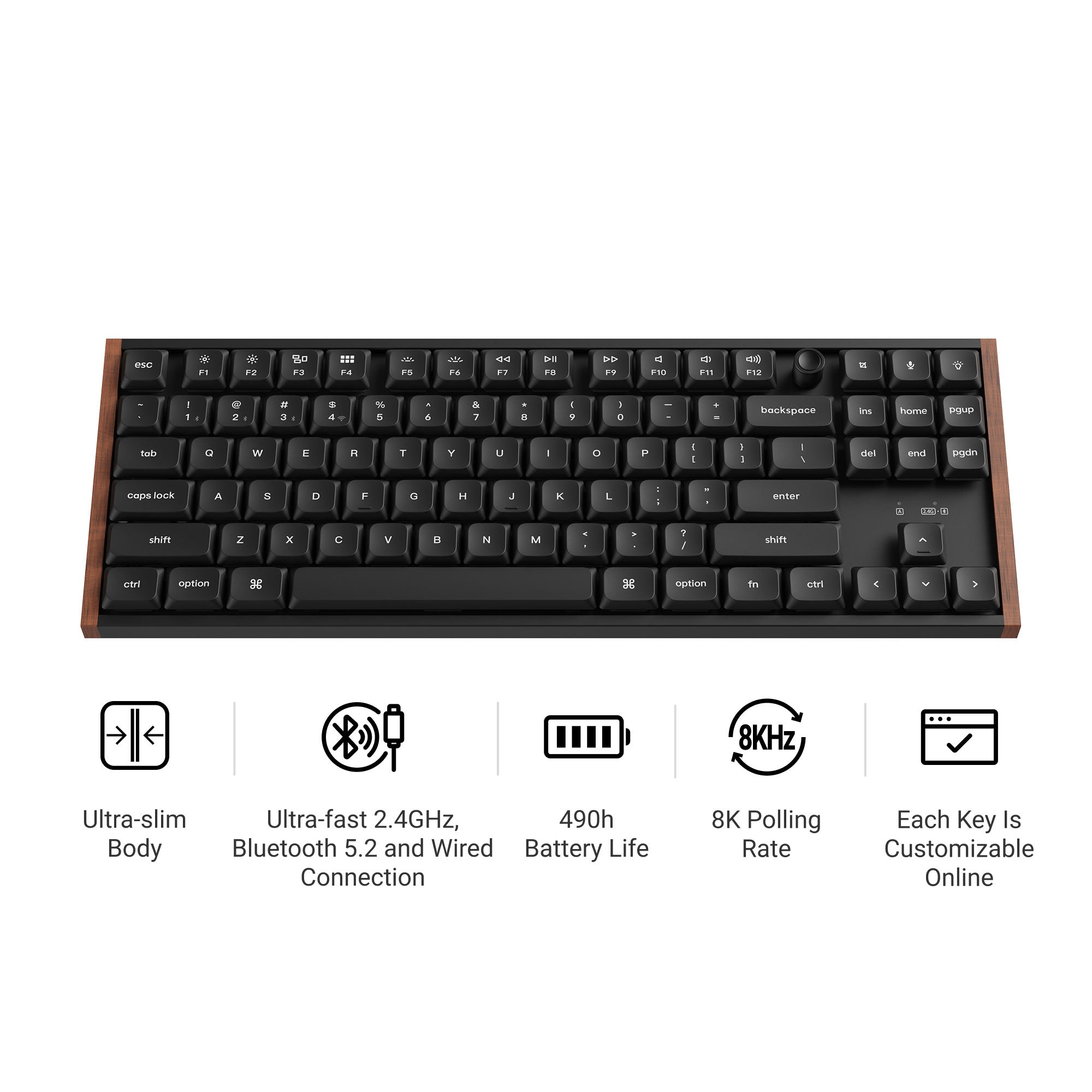 Keychron K1 Ultra 8K TKL Low Profile Wireless Keyboard MKFGSVTOQW |79962|
