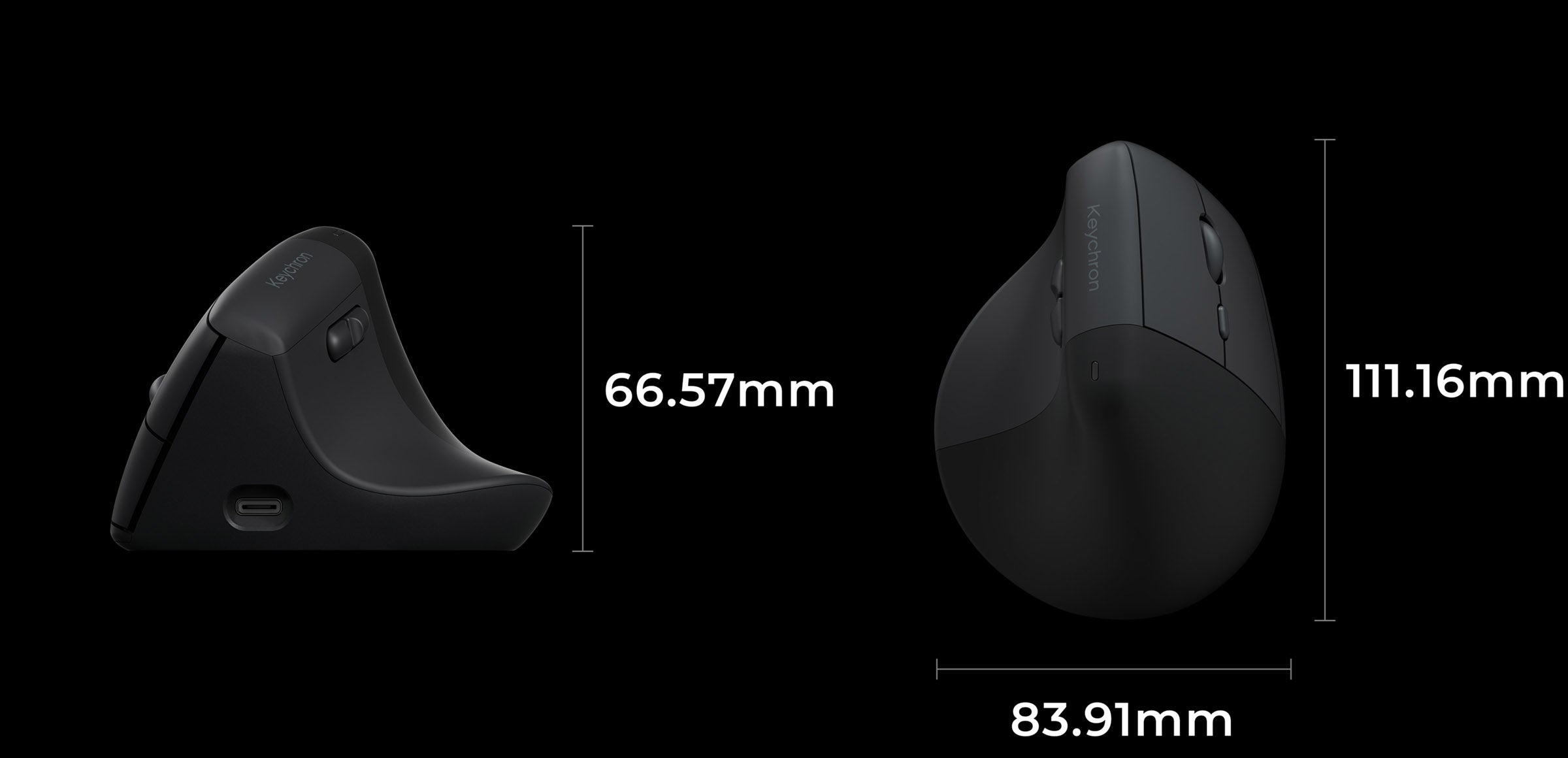 Keychron BM27 Silent 3212 Space Grey Wireless Vertical Mouse MK8NDRI9SQ |79959|