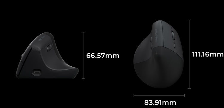 Keychron BM27 Silent 3212 Space Grey Wireless Vertical Mouse MK8NDRI9SQ |79959|