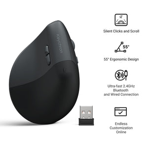 Keychron BM27 Silent 3212 Space Grey Wireless Vertical Mouse MK8NDRI9SQ |79955|